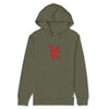 RARILETO Logo Hoodie in army green, front view for casual yet bold looks. Rarileto