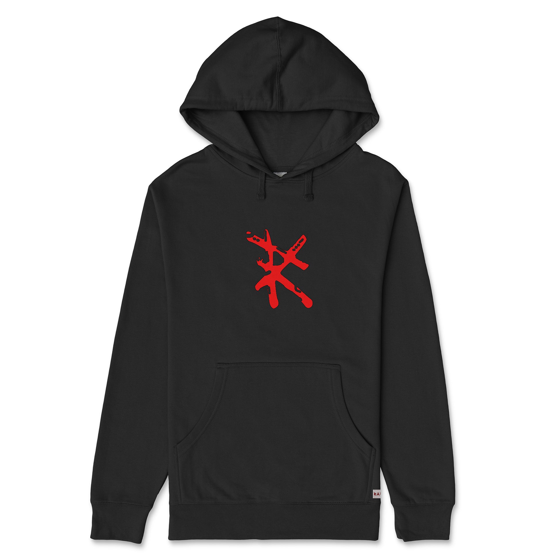 RARILETO Logo Hoodie in black, front view with timeless streetwear appeal. Rarileto