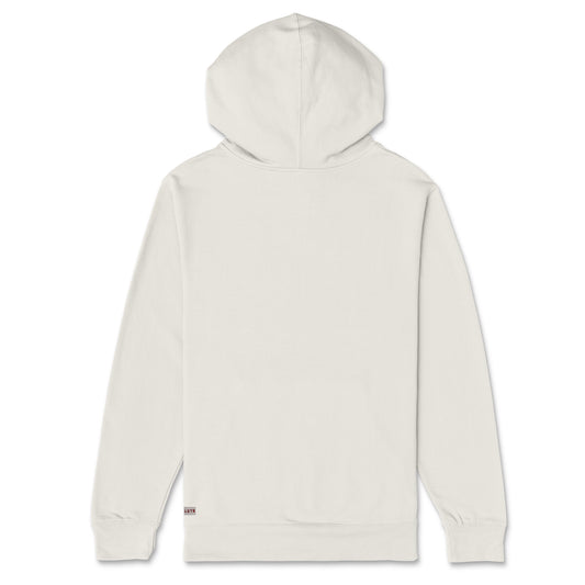 RARILETO Logo Hoodie in bone, back view highlighting clean urban design. Rarileto