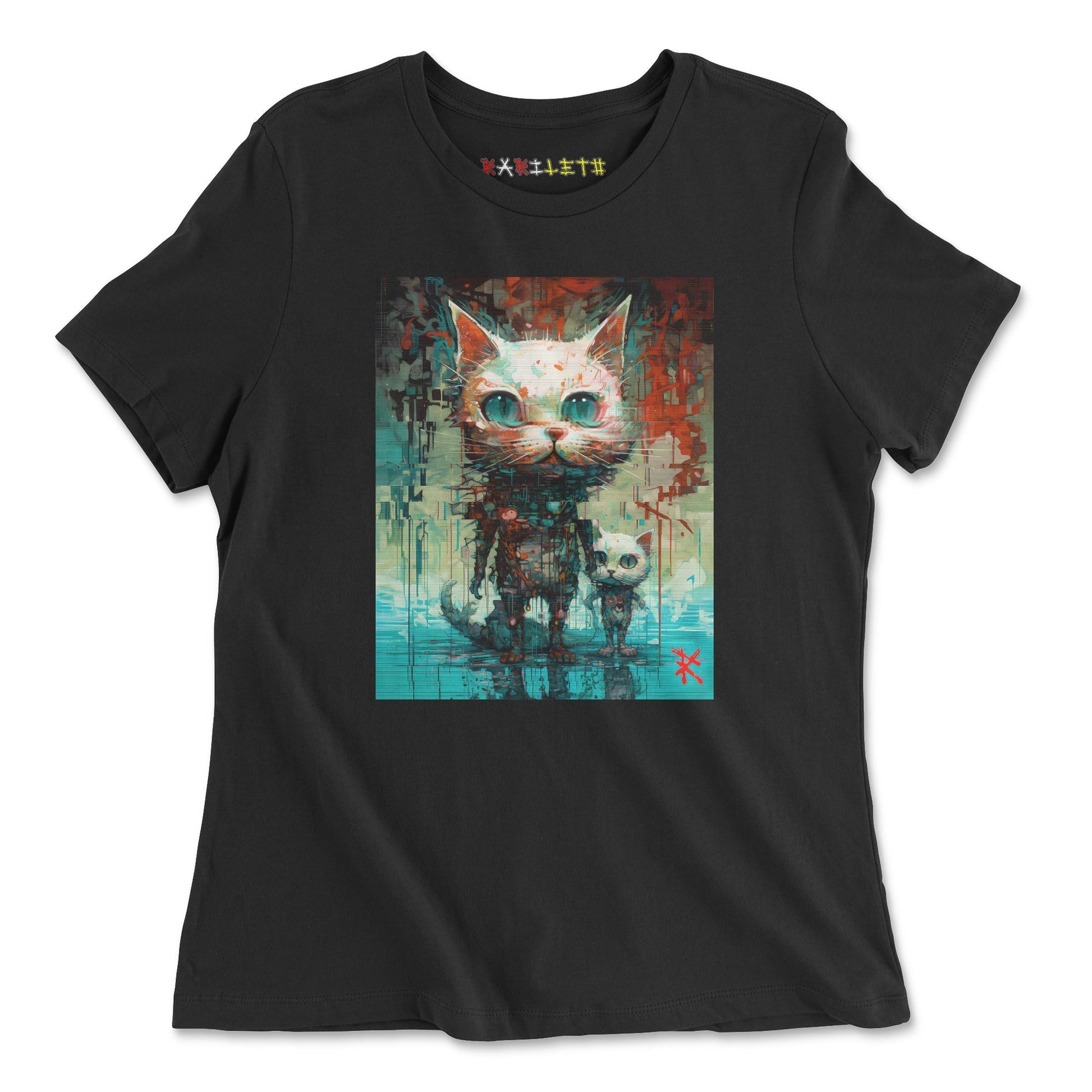 ABSTRACT CAT Crewneck Tee - Rarileto