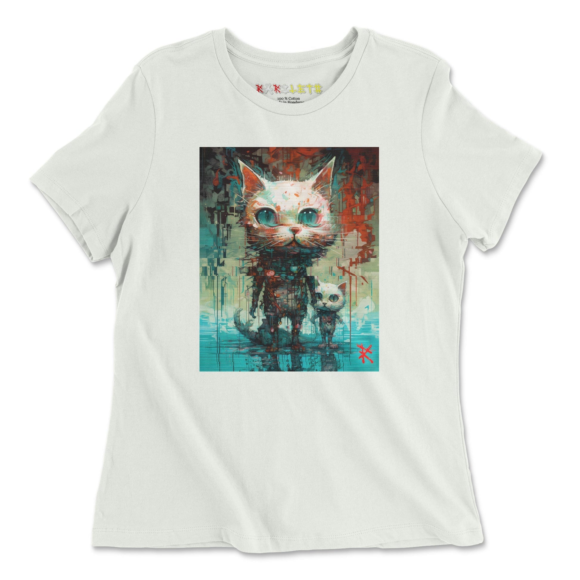 ABSTRACT CAT Crewneck Tee - Rarileto