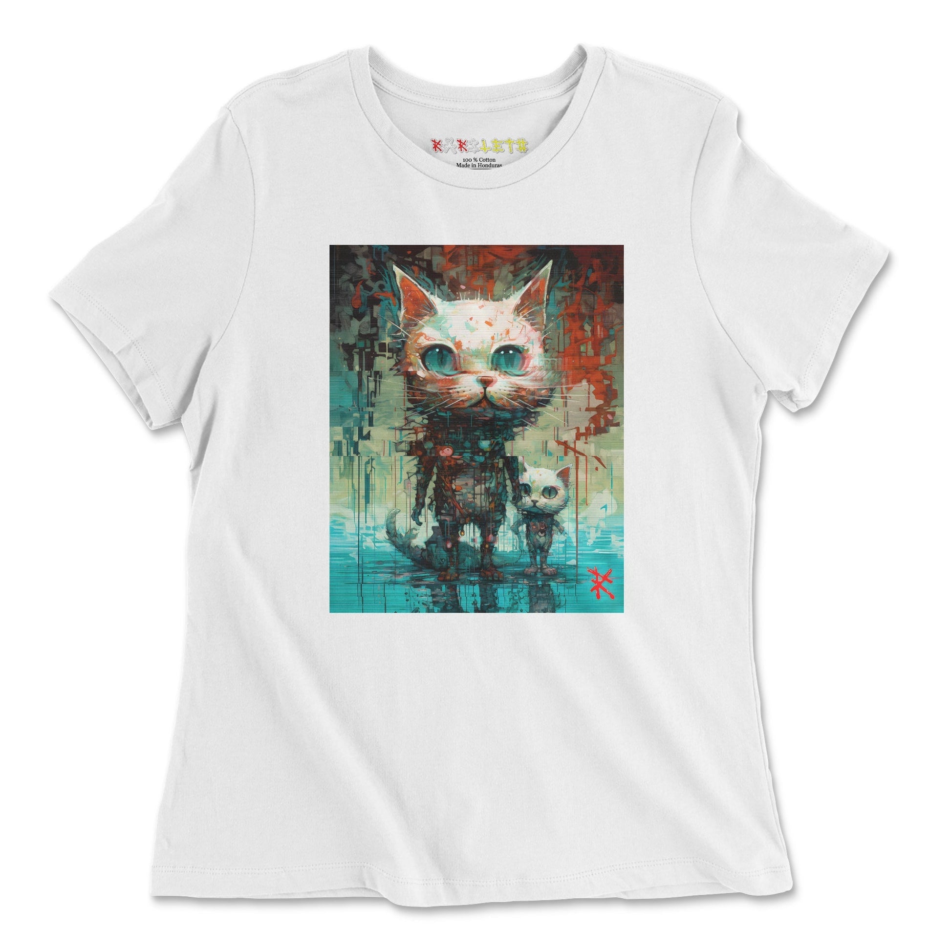 ABSTRACT CAT Crewneck Tee - Rarileto