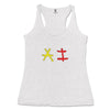 Front Solid White Triblend: AI Triblend Racerback Tank in Solid White Triblend - Front View

