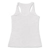 Back Solid White Triblend: AI Triblend Racerback Tank in Solid White Triblend - Back View

