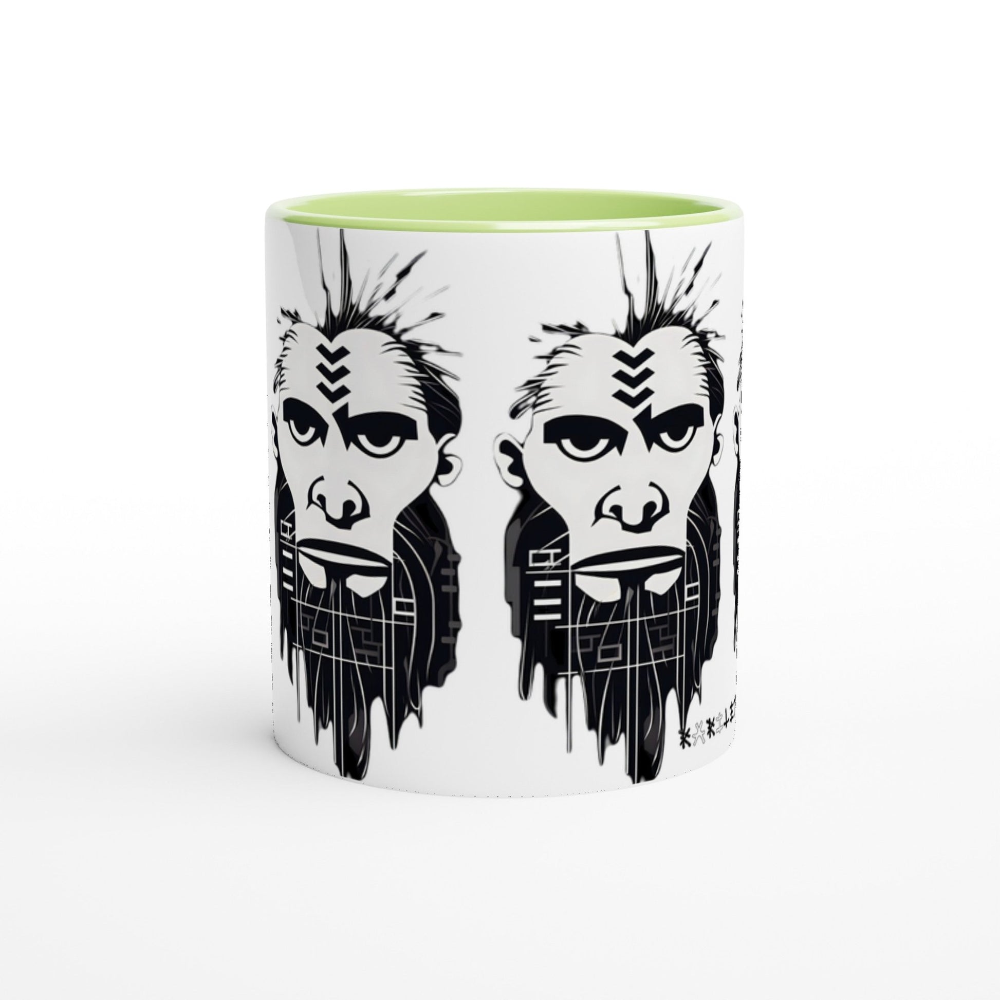 ANCIENT TRIBAL CAVEMAN Mug with Color Inside - Rarileto