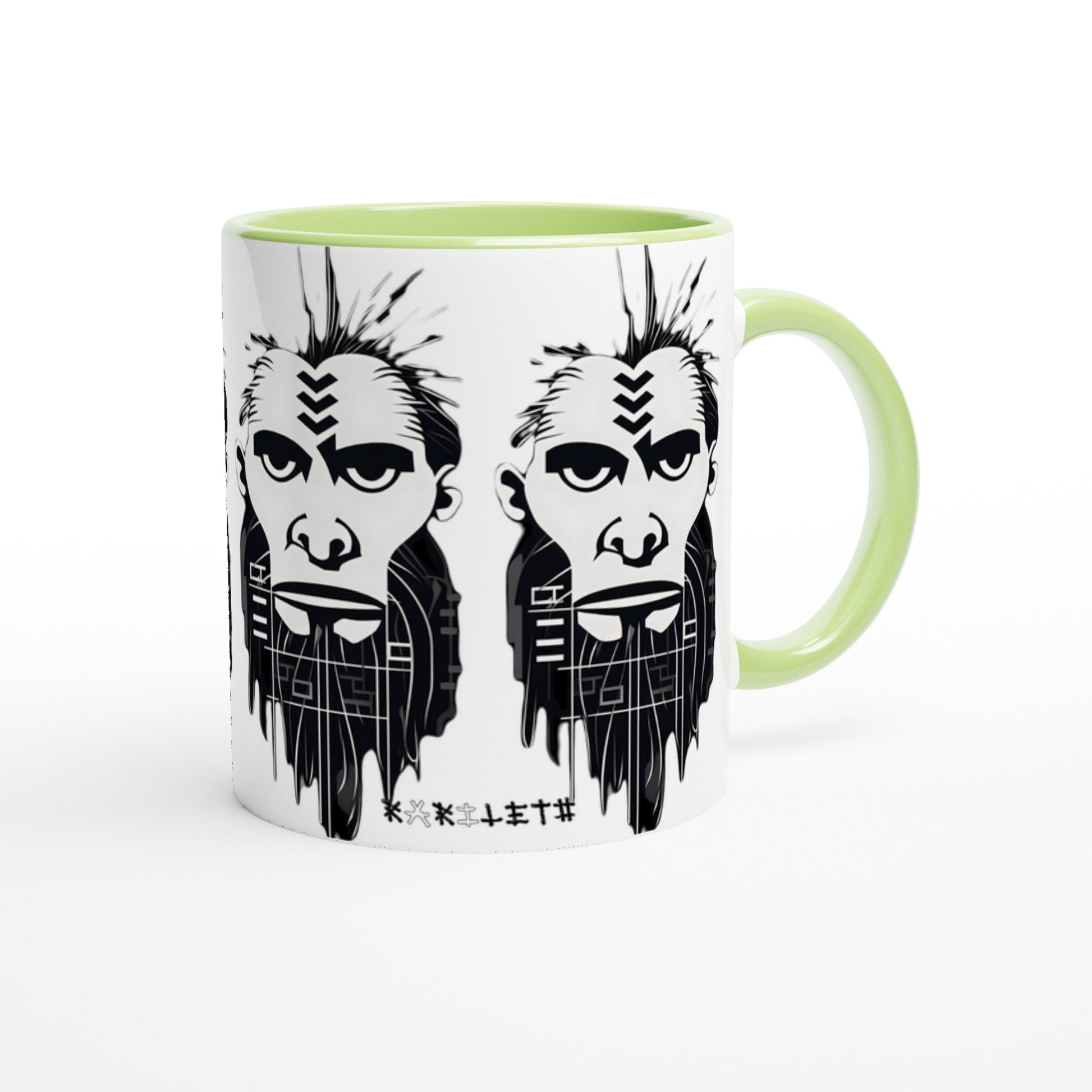 ANCIENT TRIBAL CAVEMAN Mug with Color Inside - Rarileto