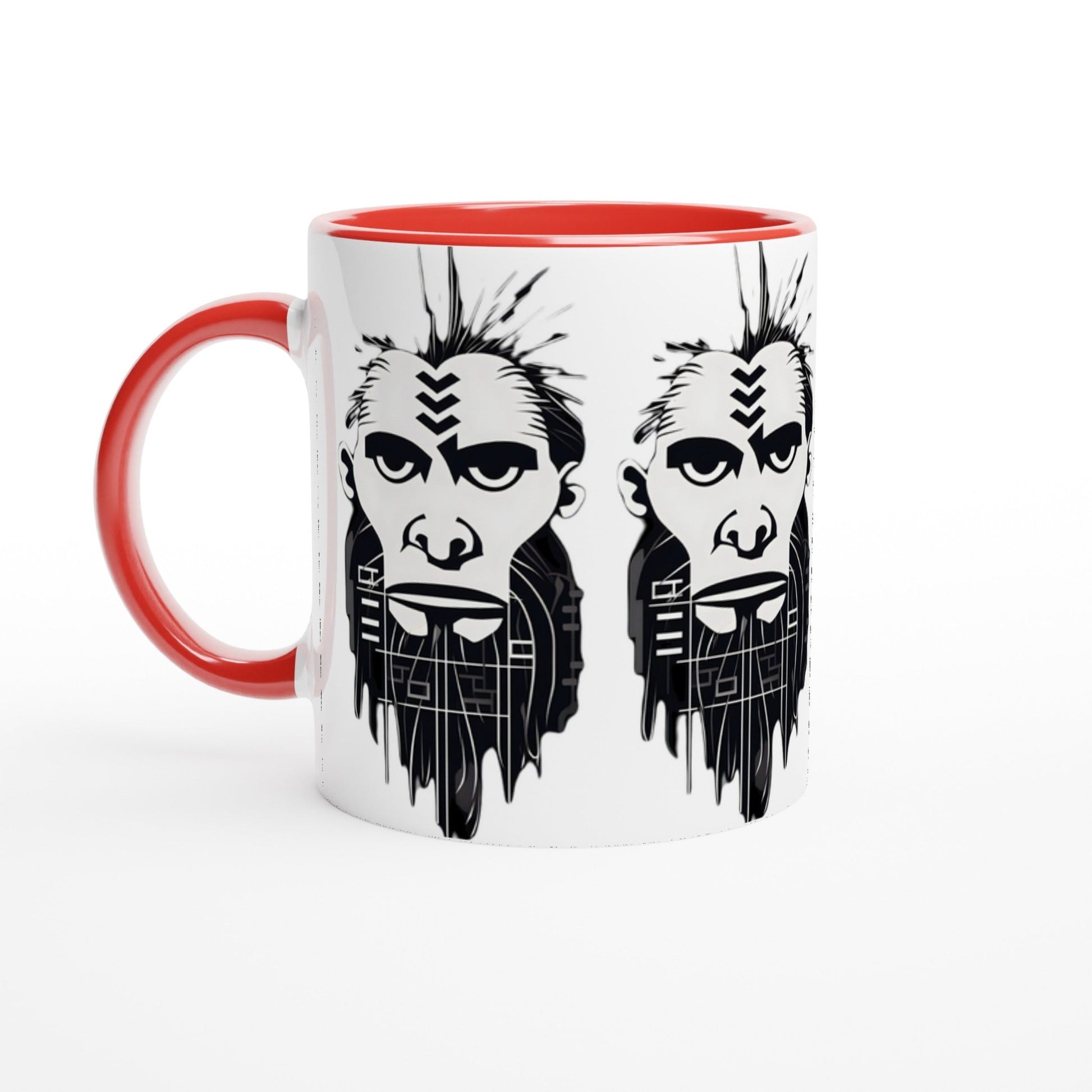 ANCIENT TRIBAL CAVEMAN Mug with Color Inside - Rarileto