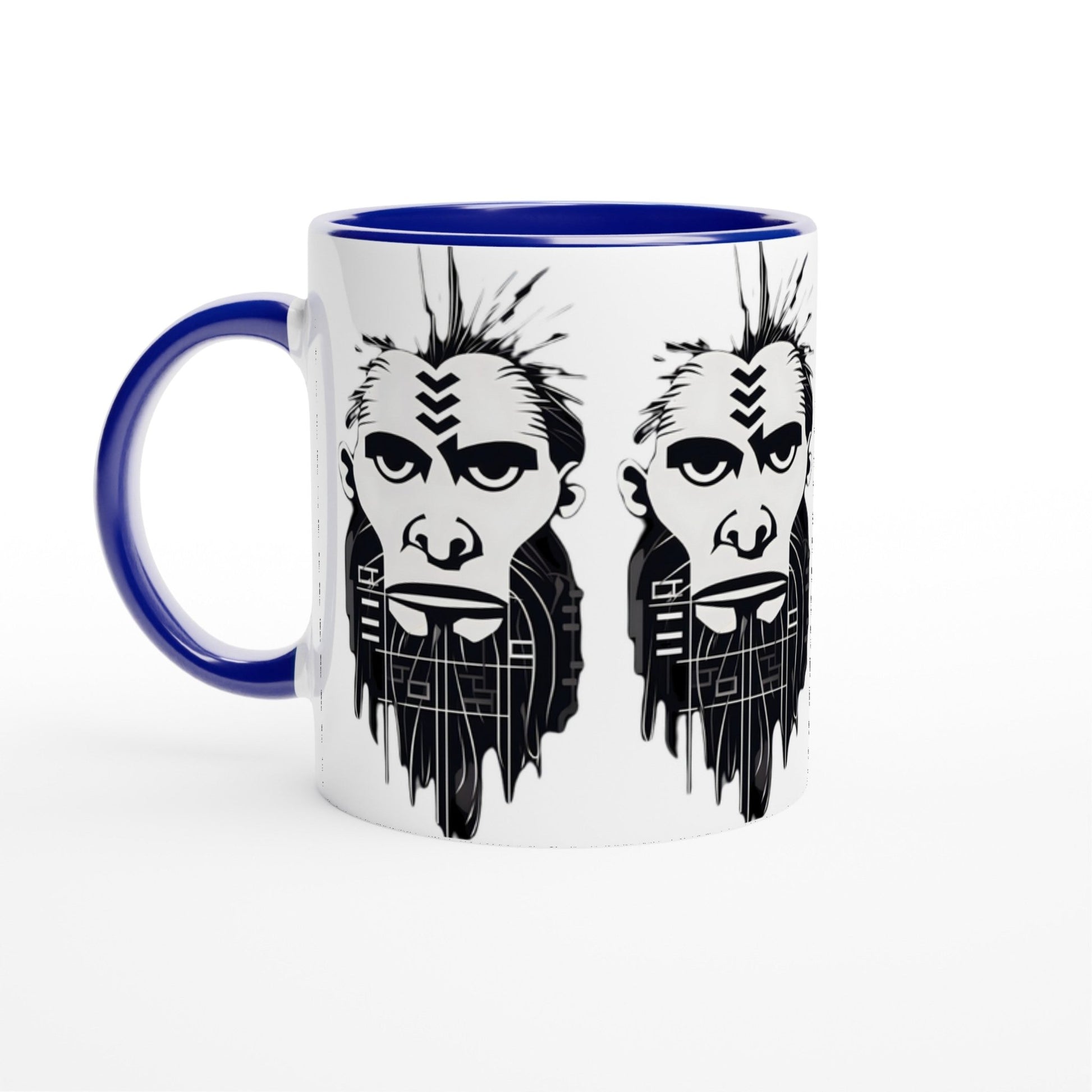 ANCIENT TRIBAL CAVEMAN Mug with Color Inside - Rarileto