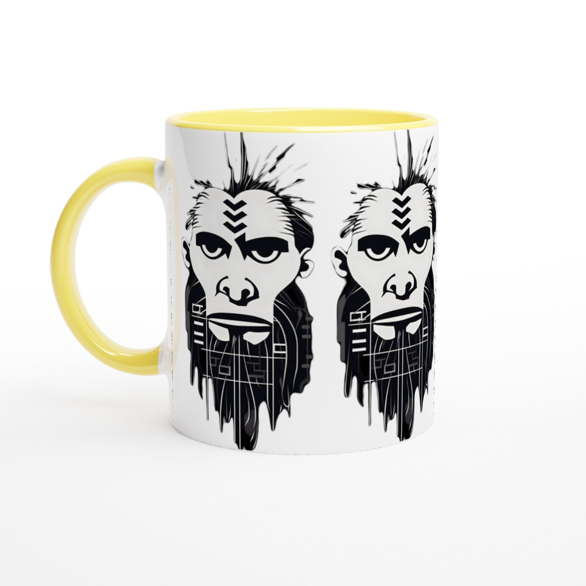 ANCIENT TRIBAL CAVEMAN Mug with Color Inside - Rarileto