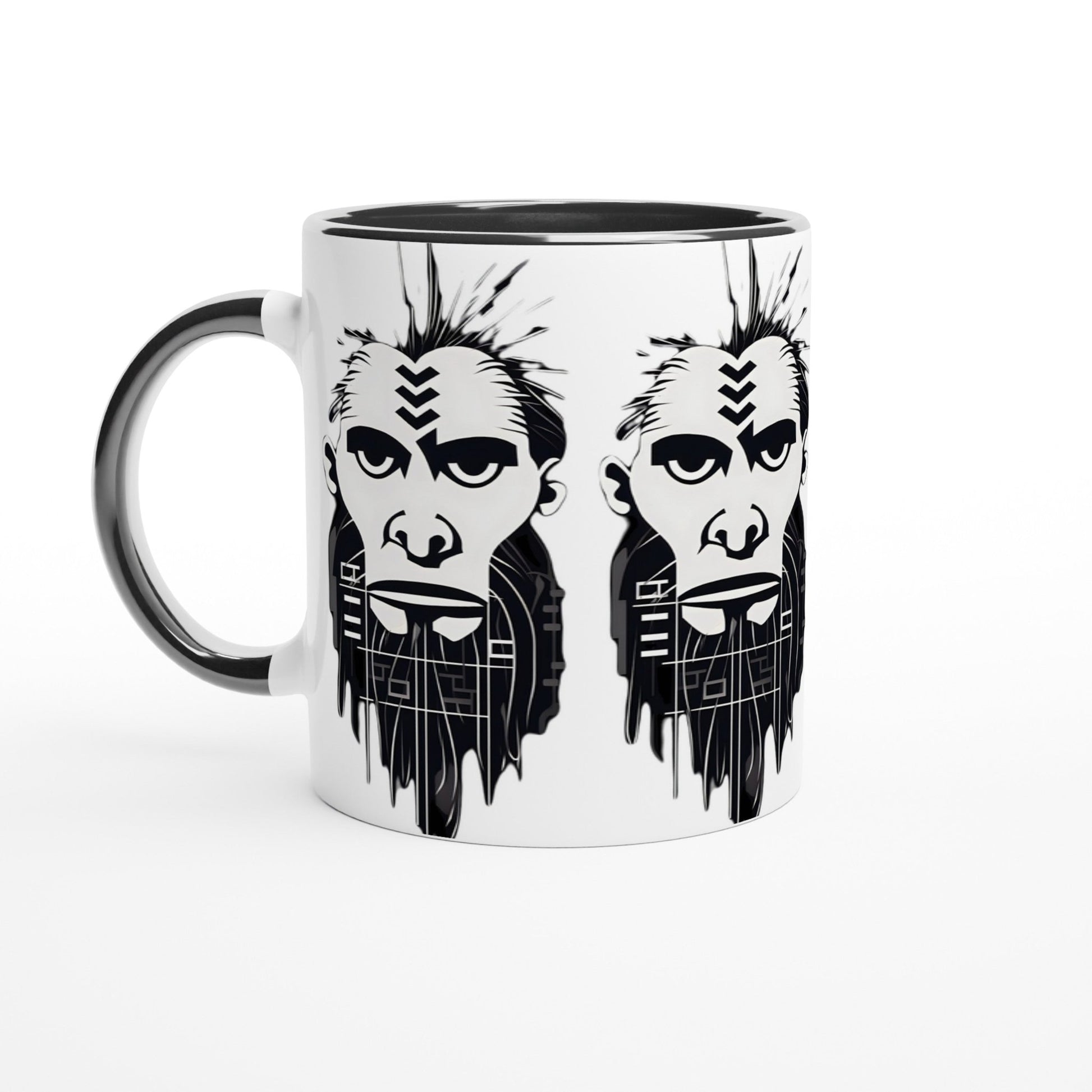 ANCIENT TRIBAL CAVEMAN Mug with Color Inside - Rarileto