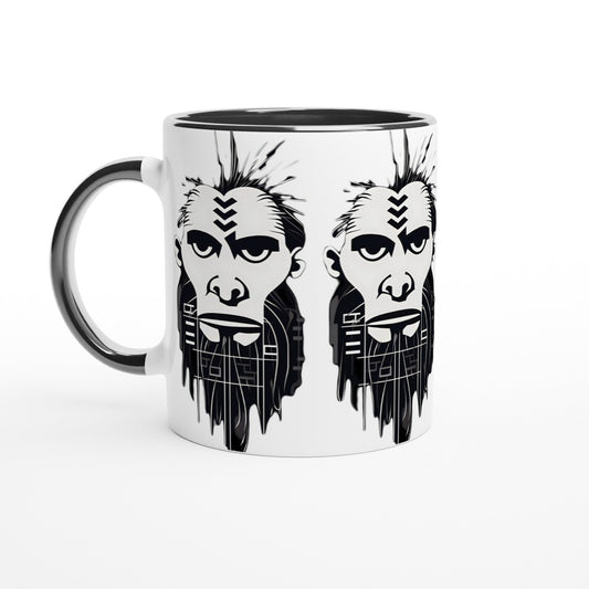 ANCIENT TRIBAL CAVEMAN Mug with Color Inside - Rarileto