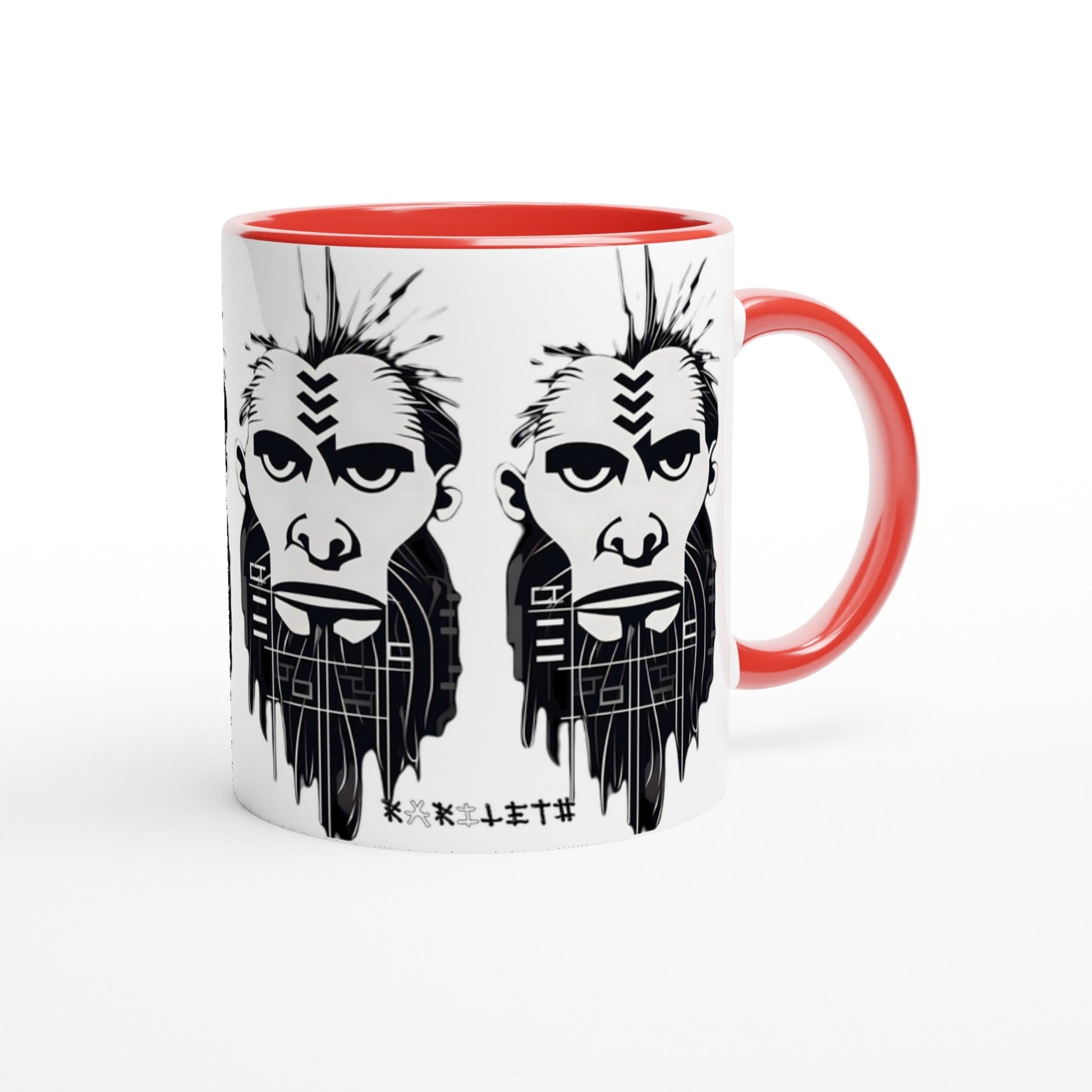 ANCIENT TRIBAL CAVEMAN Mug with Color Inside - Rarileto