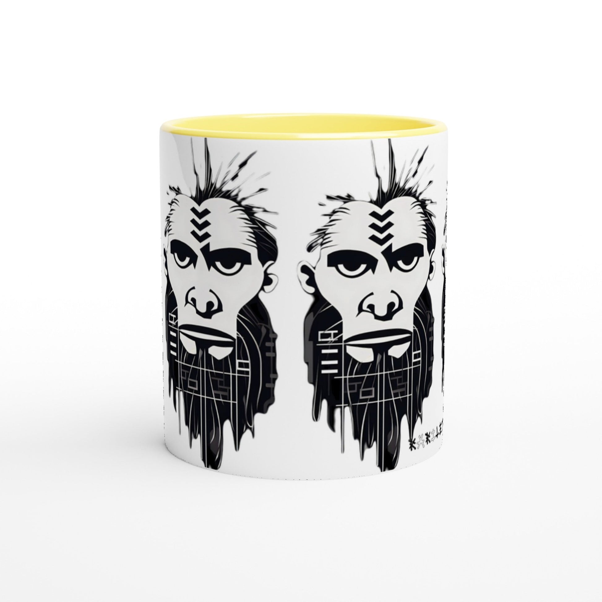 ANCIENT TRIBAL CAVEMAN Mug with Color Inside - Rarileto