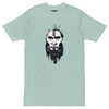 ANCIENT TRIBAL CAVEMAN Premium Heavyweight T-Shirt in Agave - Rarileto - Front View
