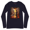 Front Navy: ANGEL ROBOTS Long Sleeve Tee in Navy - Front View