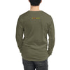 Back View on Model Military Green: ANGEL ROBOTS Long Sleeve Tee in Military Green - Back View on Model