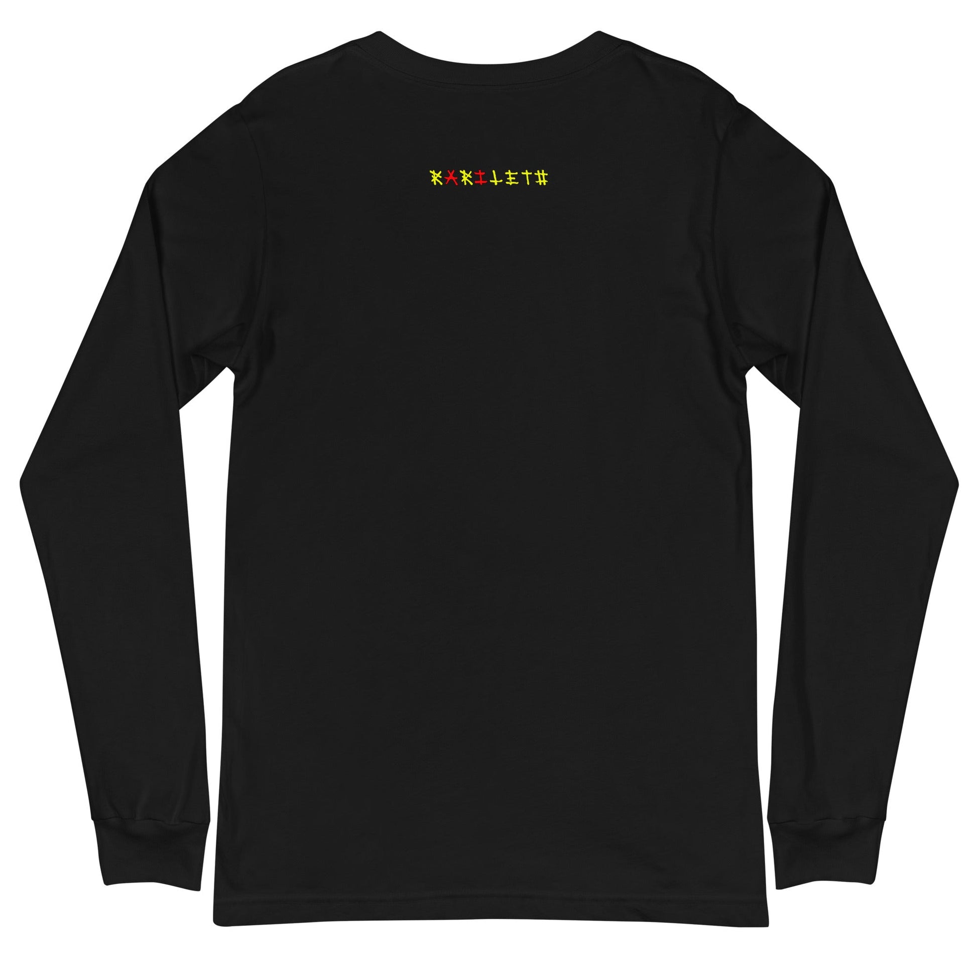 Back Black: ANGEL ROBOTS Long Sleeve Tee in Black - Back View