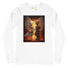 Front White: ANGEL ROBOTS Long Sleeve Tee in White - Front View