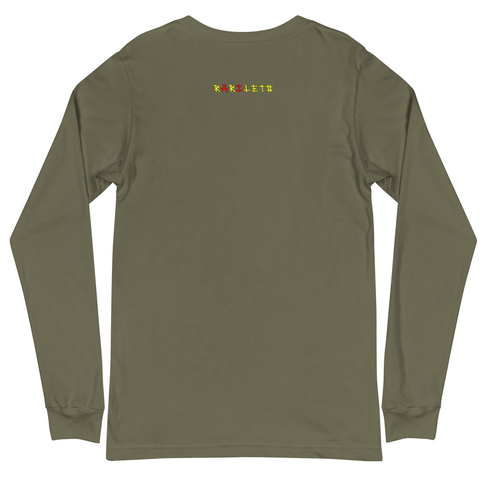 Back Military Green: ANGEL ROBOTS Long Sleeve Tee in Military Green - Back View