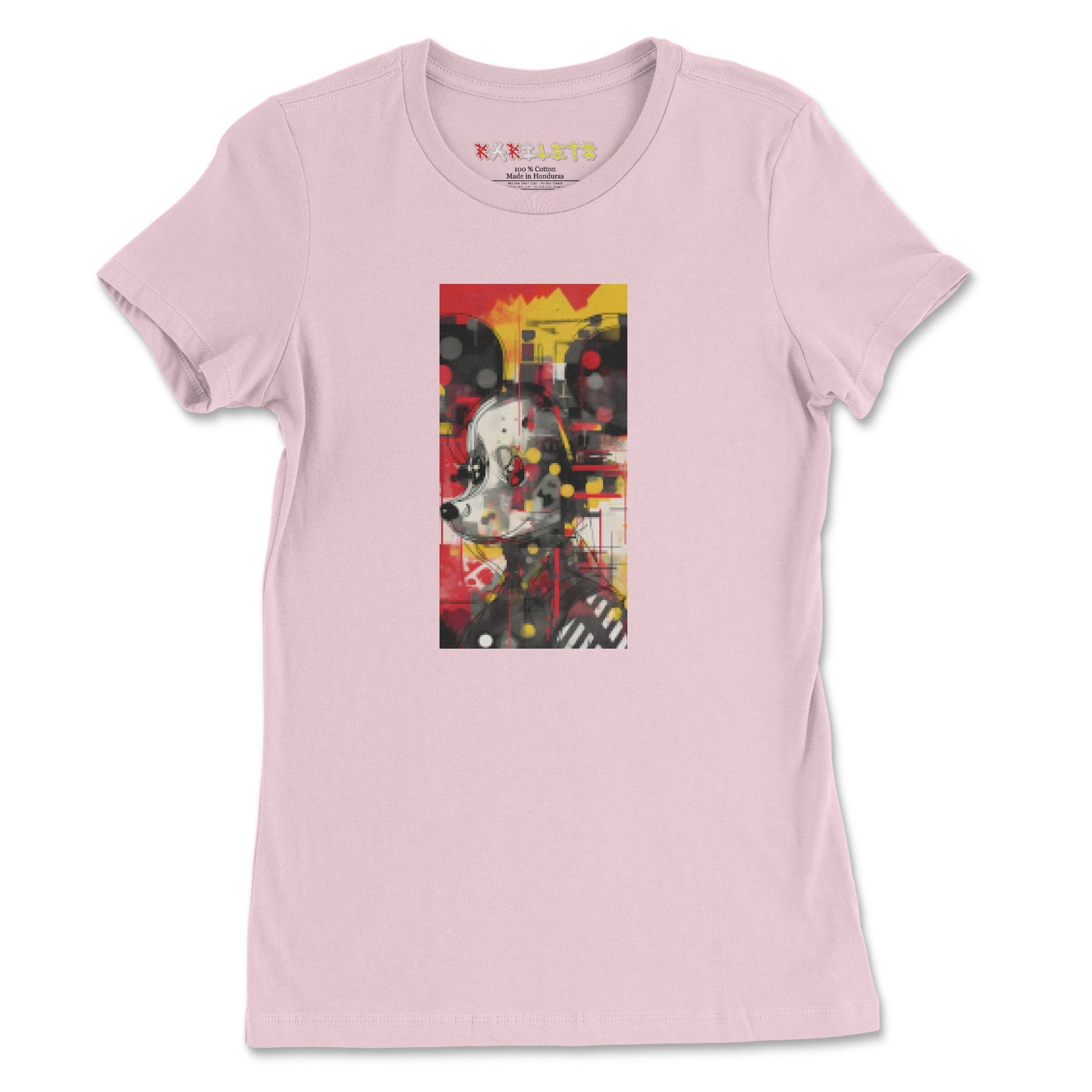 ANIME MOUSE Premium Crewneck Tee in Pink - Rarileto - Front View