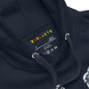 APE CHESS Hoodie in Navy - Rarileto - Neck Front View Close Up