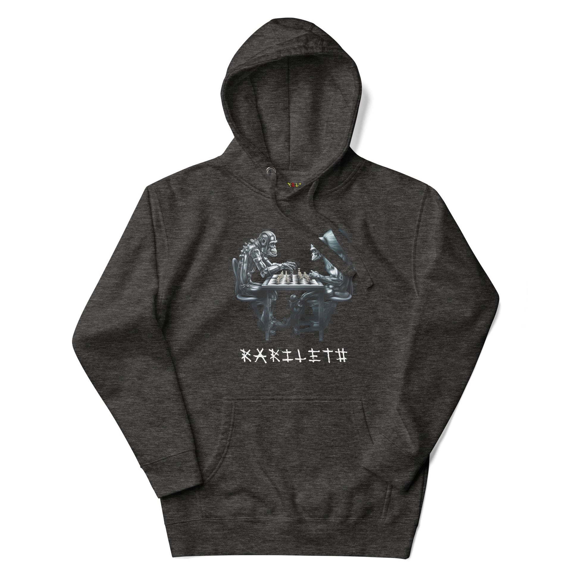 APE CHESS Hoodie in Charcoal Heather - Rarileto - Front View