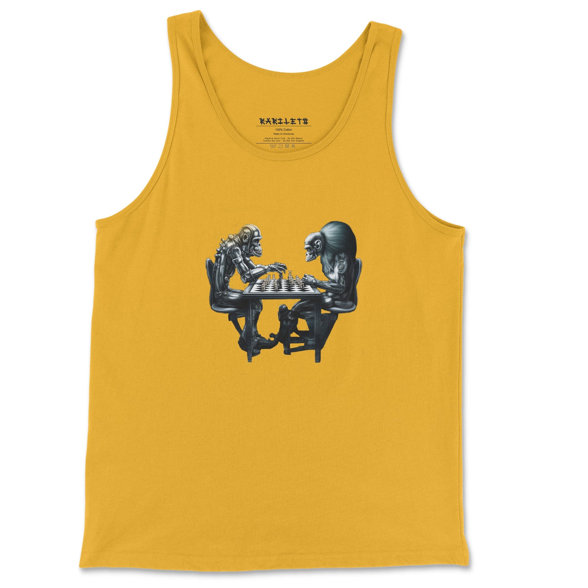 Front Gold: APES Tank Top in Gold - Front View