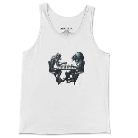 Front White: APES Tank Top in White - Front View