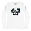 Front White: APES VS. KINGS Long Sleeve Tee in White - Front View