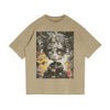 ATIEVE Unisex Faded Raw Hem T-Shirt in Khaki - Rarileto - Front View