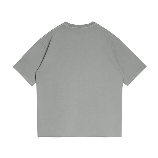 ATIEVE Unisex Faded Raw Hem T-Shirt in Light Gray - Rarileto - Back View