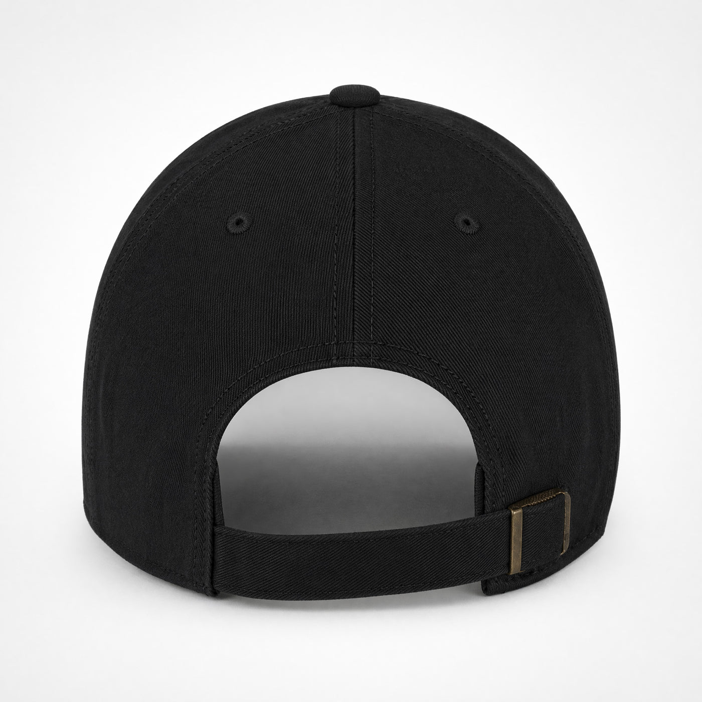 Black cap back view RARILETO Emblem Cap — Unstructured Strapback