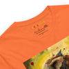 Orange Front Neck View of BAROQUE ELEPHANT DESIGN Premium Crewneck T-Shirt