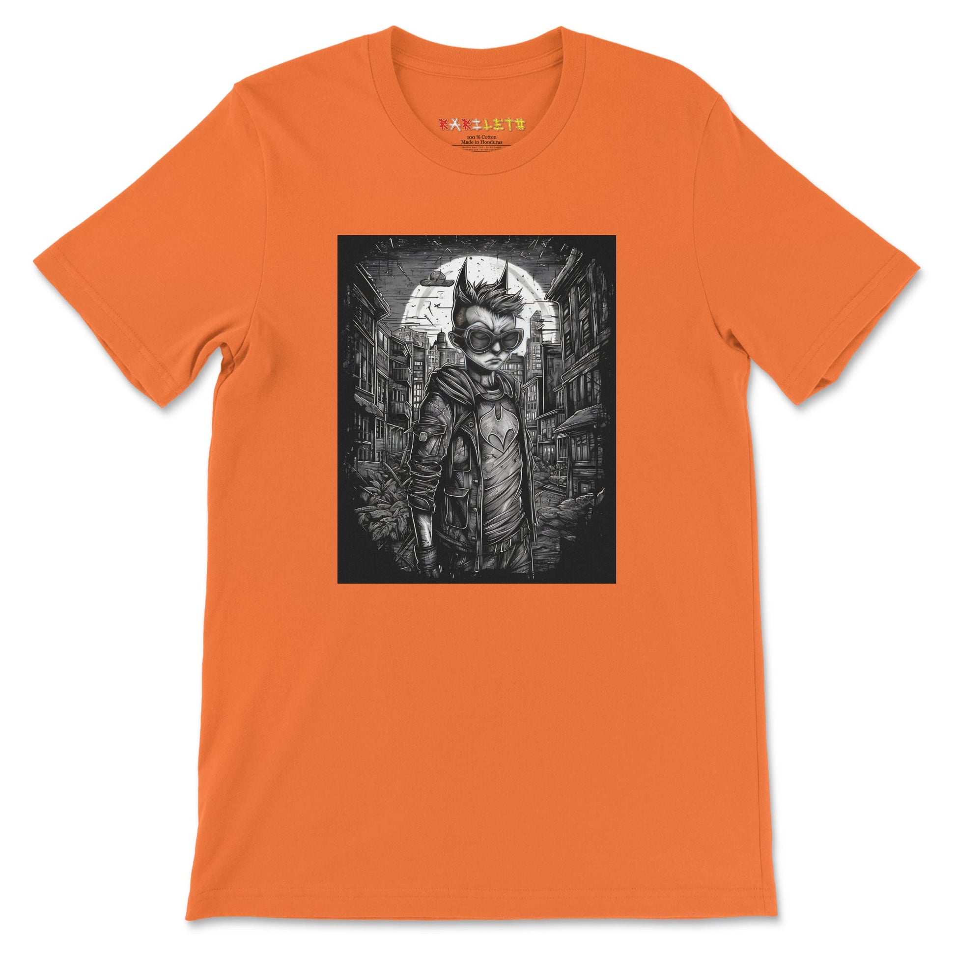 Front Orange: BAT BOY Premium Crewneck T-Shirt in Orange