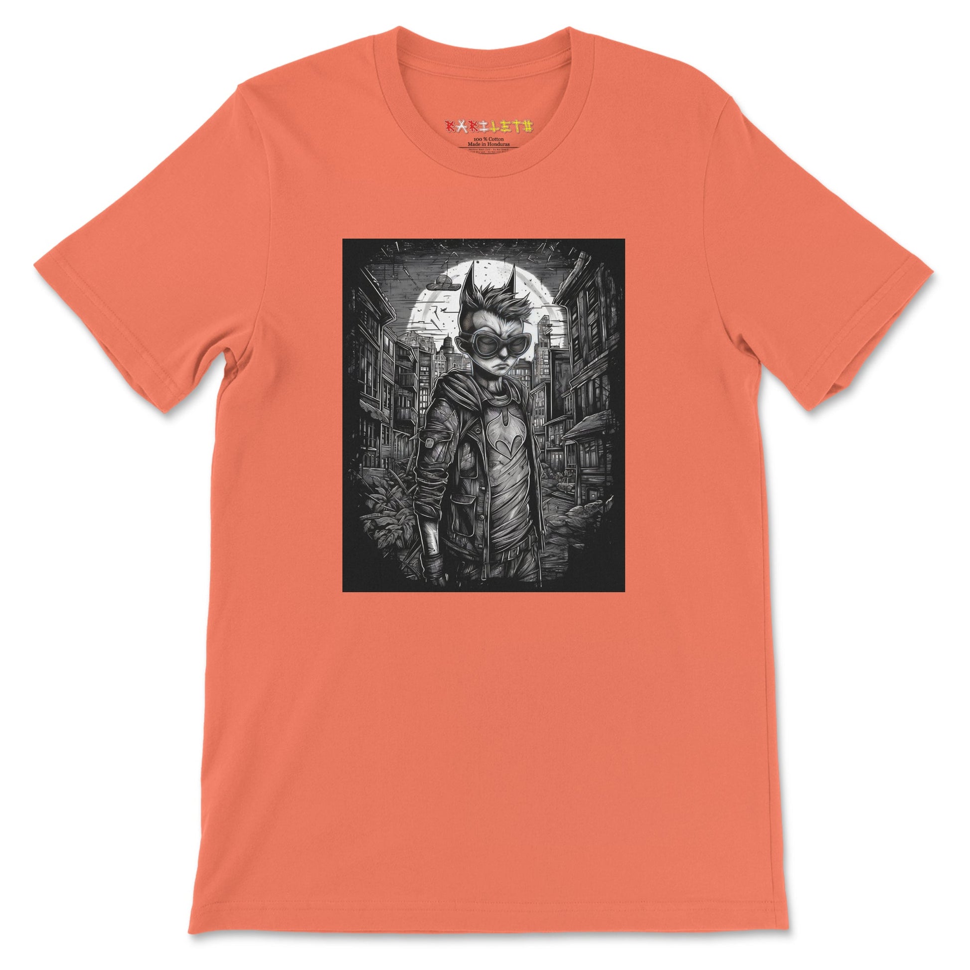 Front Coral: BAT BOY Premium Crewneck T-Shirt in Coral