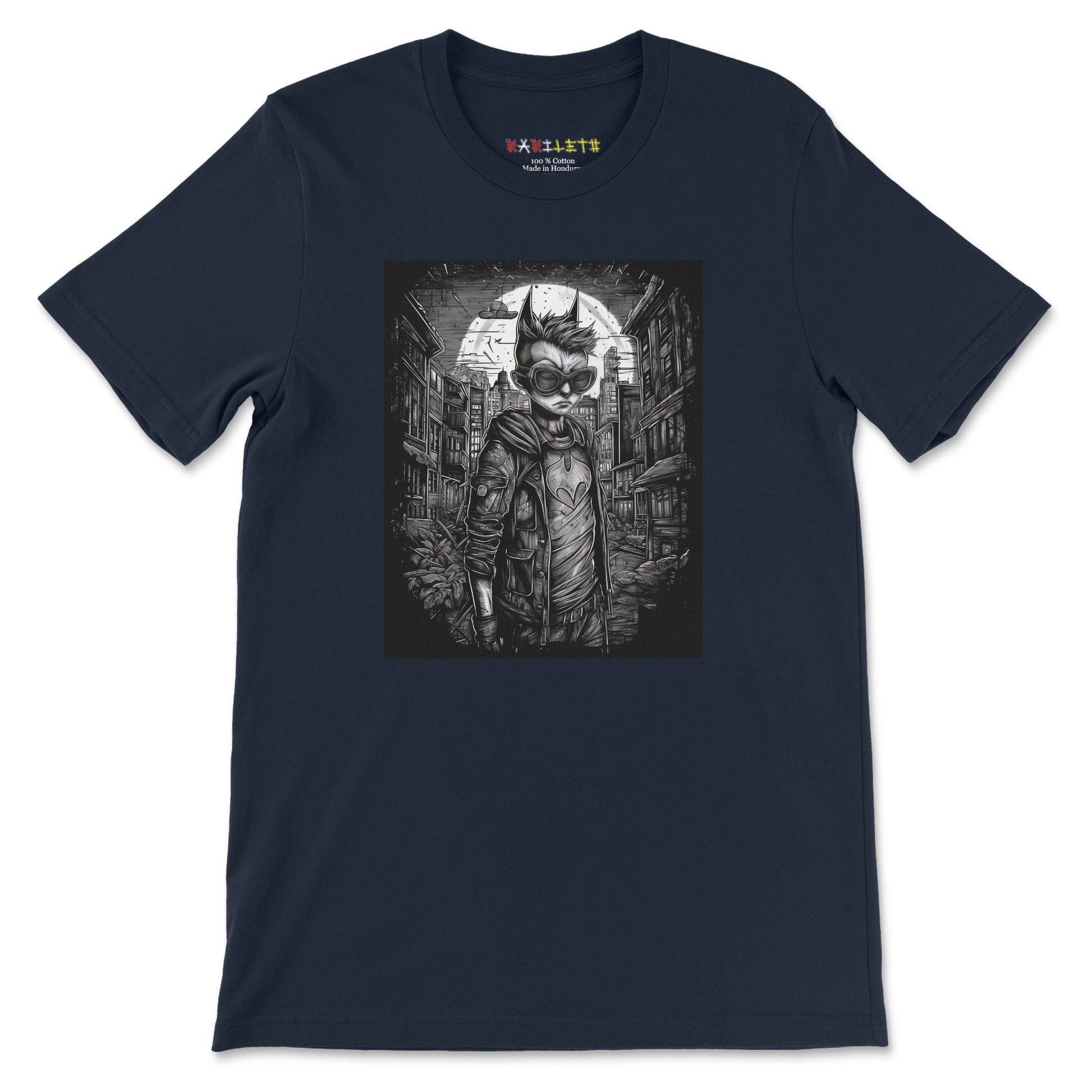 Front Navy: BAT BOY Premium Crewneck T-Shirt in Navy