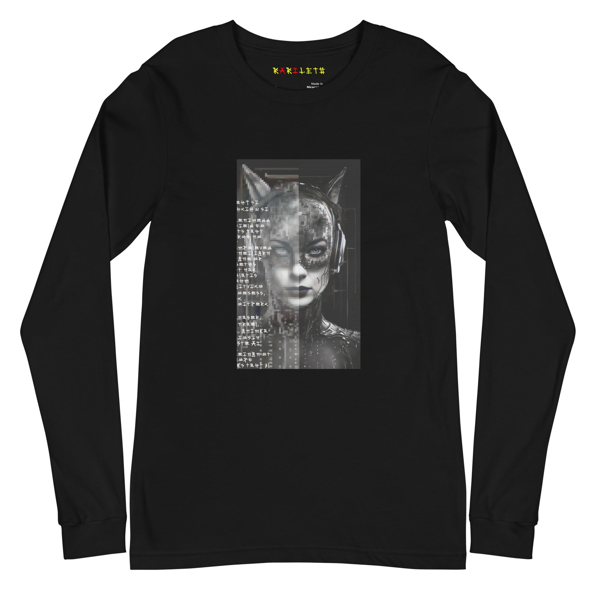 Front Black: BATGIRL 2050 Long Sleeve Tee in Black - Front View

