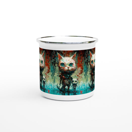 BIG CAT SMALL CAT Enamel Mug - Rarileto