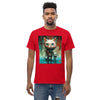 BIG & SMALL CATS Classic T-Shirt in Red - Rarileto - Front View on Model