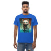 BIG & SMALL CATS Classic T-Shirt in Royal - Rarileto - Front View on Model