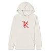 RARILETO Logo Hoodie in bone, front view showcasing minimalistic streetwear style. Rarileto