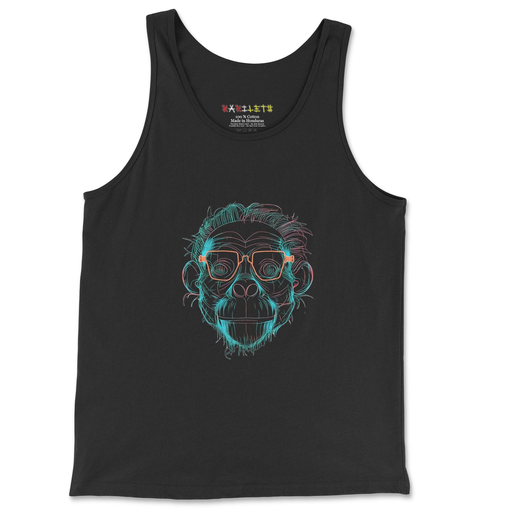 Front Black: BRAINY APE Tank Top in Black - Front View