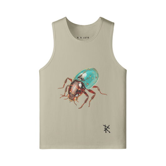 Front: BUG Longline Loose Tank in Rice Apricot - Rarileto
