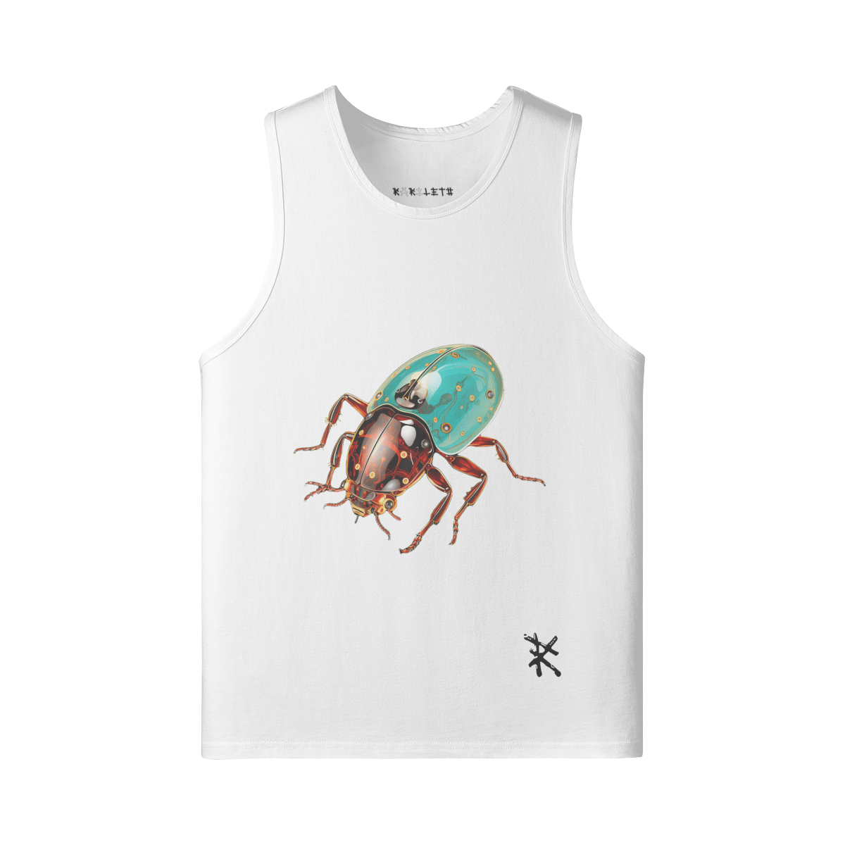 Front: BUG Longline Loose Tank in White - Rarileto
