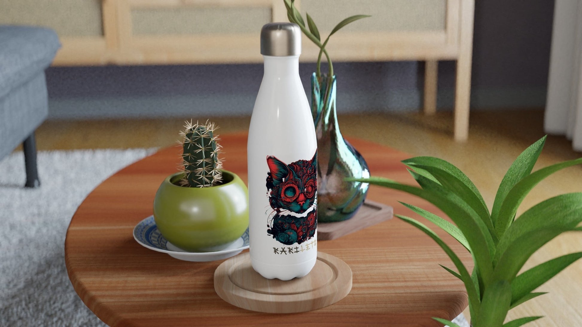 CAT CYBORG Water Bottle - Rarileto