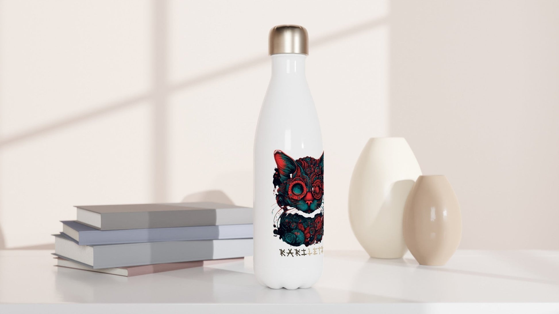 CAT CYBORG Water Bottle - Rarileto