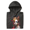 CAT GIRL Hoodie in Charcoal Heather - Rarileto - Folded Front View