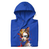 CAT GIRL Hoodie in Team Royal - Rarileto - Folded Front View