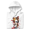 CAT GIRL Hoodie in White - Rarileto - Folded Front View