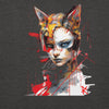 CAT GIRL Hoodie in Charcoal Heather - Rarileto - Design Front View